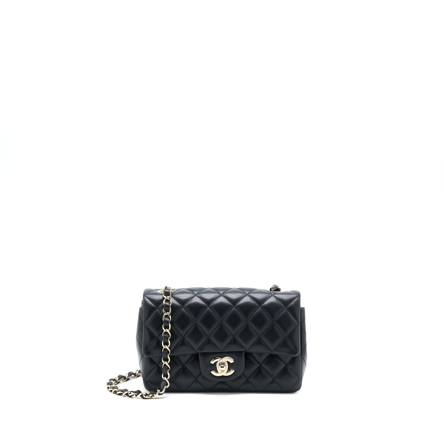 Chanel Mini Rectangular Flap Bag Lambskin Black L