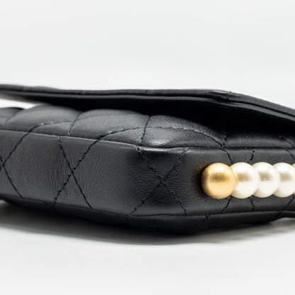Chanel Mini Flap Purse with Pearl Chain Calfskin