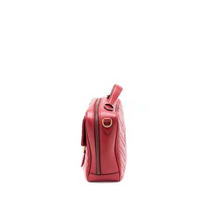 Gucci Sylvie Web GG Marmont Bag Calfskin Red