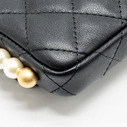 Chanel Mini Flap Purse with Pearl Chain Calfskin
