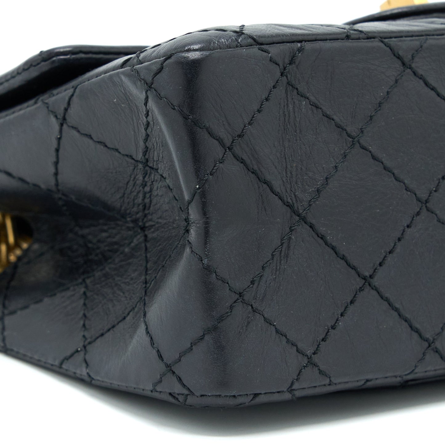 Chanel Mini 2.55 Reissue Flap Bag Aged Calfskin Black Brushed  (Microchip)