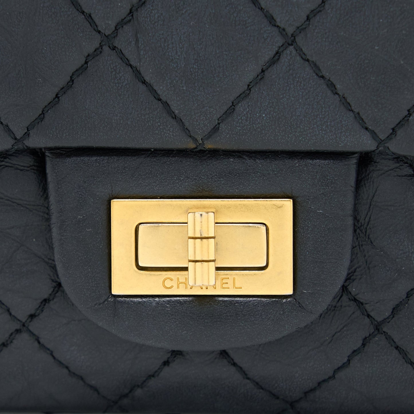 Chanel Mini 2.55 Reissue Flap Bag Aged Calfskin Black Brushed  (Microchip)