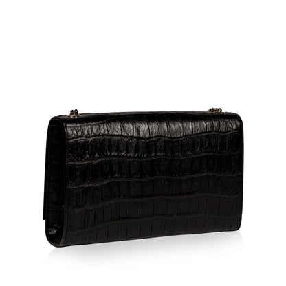 Saint Laurent Kate Tassel Croc Embossed