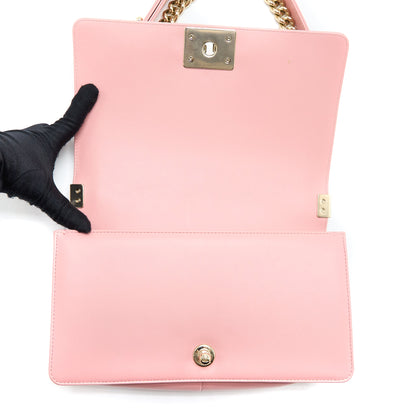 Chanel Medium Boy Bag Calfskin Pink L