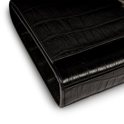 Saint Laurent Kate Tassel Croc Embossed
