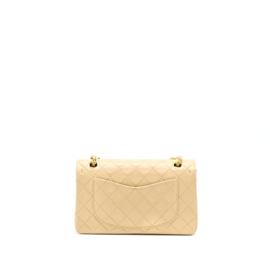 Chanel Vintage Small Classic Double Flap Bag Lambskin Beige