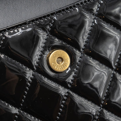 Chanel 23K hoop bag patent black  (microchip)