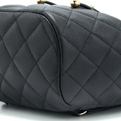 Chanel 23p Mini Flap Backpack Caviar Black L (Microchip)