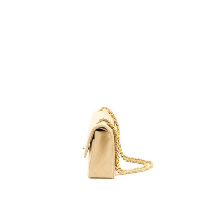 Chanel Vintage Small Classic Double Flap Bag Lambskin Beige