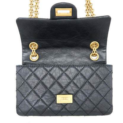 Chanel Mini 2.55 Reissue Flap Bag Aged Calfskin Black Brushed  (Microchip)