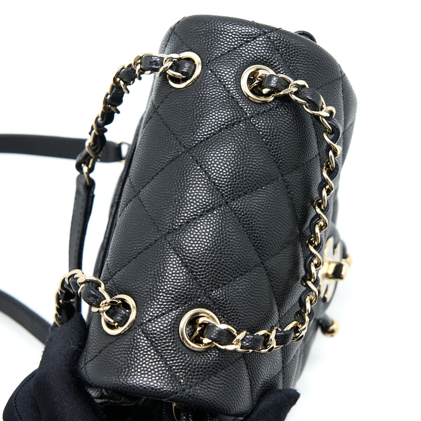 Chanel 23p Mini Flap Backpack Caviar Black L (Microchip)
