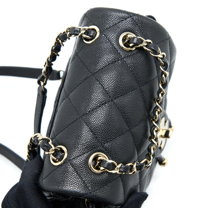 Chanel 23p Mini Flap Backpack Caviar Black L (Microchip)