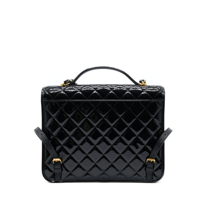 Chanel 22K Large Backpack Patent Black Brushed  (Microchip)