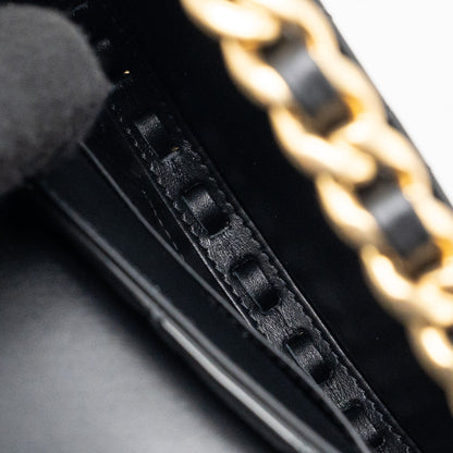 Chanel 23K hoop bag patent black  (microchip)