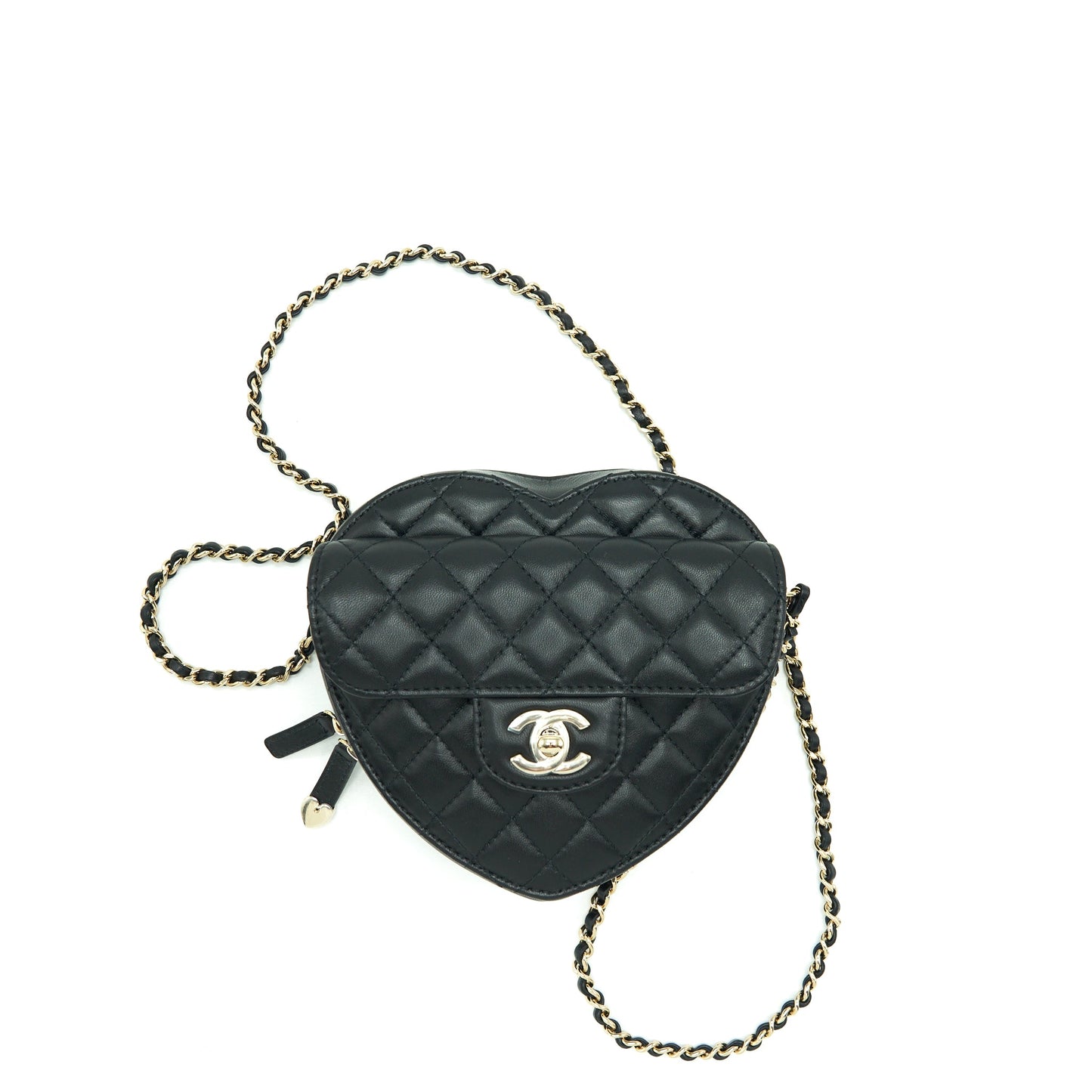 Chanel 22S Heart Bag Lambskin Black L