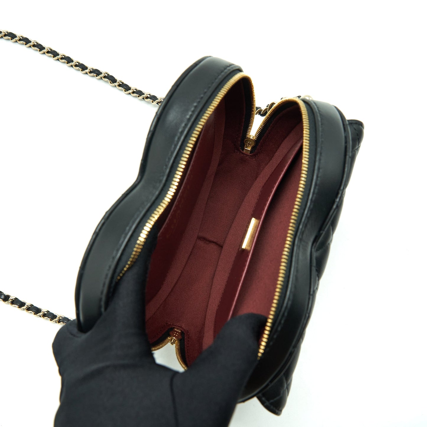 Chanel 22S Heart Bag Lambskin Black L