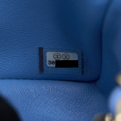 Chanel Mini Rectangular Flap Bag Lambskin Blue L
