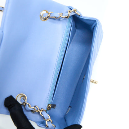 Chanel Mini Rectangular Flap Bag Lambskin Blue L