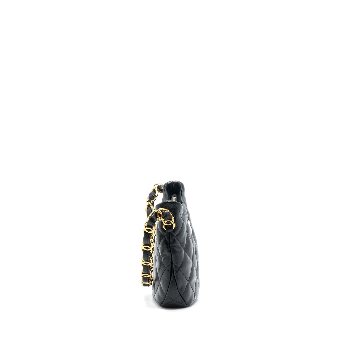 Chanel 22K Hobo Shoulder Bag Lambskin Black  (Microchip)