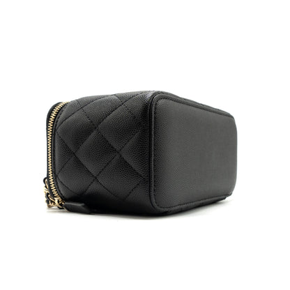 Chanel long vanity with chain caviar black L