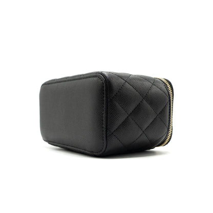 Chanel long vanity with chain caviar black L