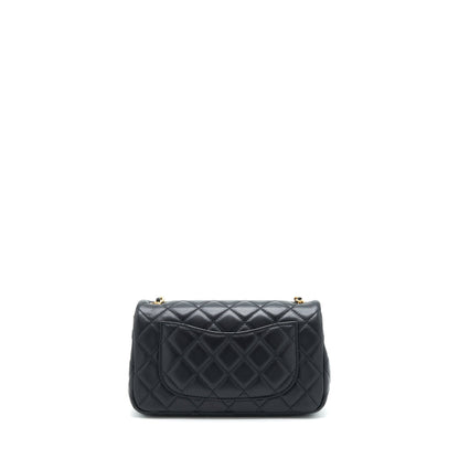 Chanel Pearl Crush Mini Rectangular Flap Bag Lambskin Black