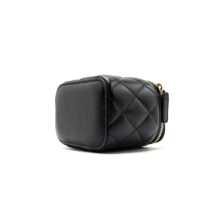 Chanel pearl crush mini vanity with chain lambskin black