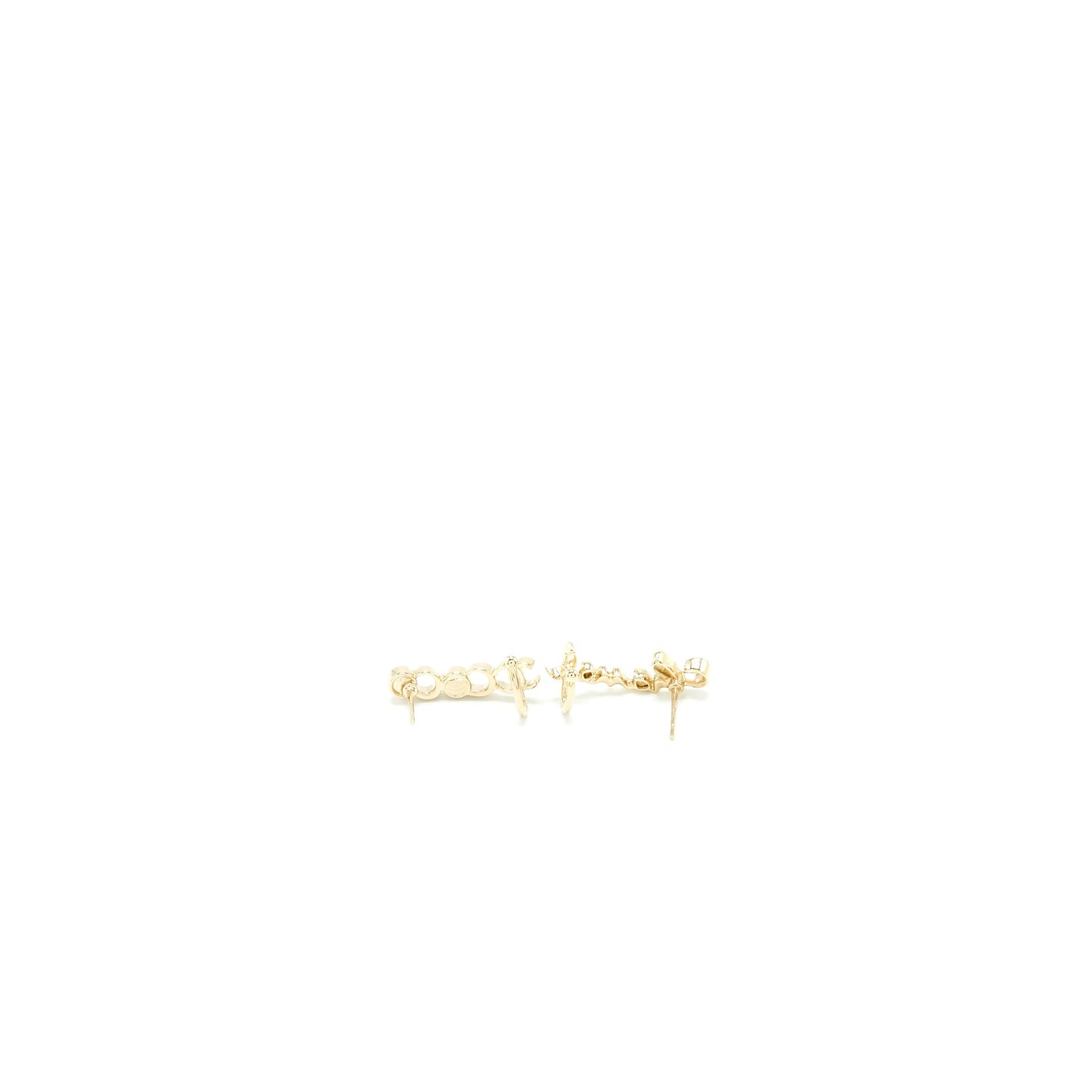 Chanel Coco/Chanel Letter Earrings Crystal Light Gold Tone