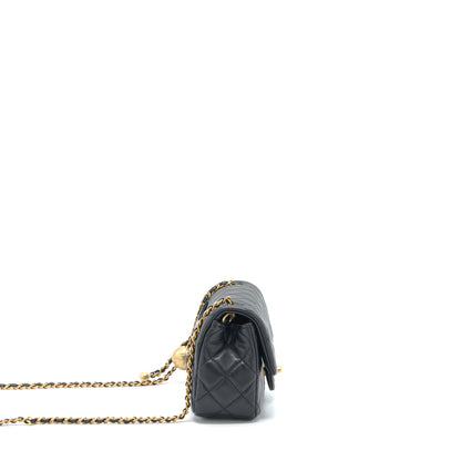 Chanel Pearl Crush Mini Rectangular Flap Bag Lambskin Black