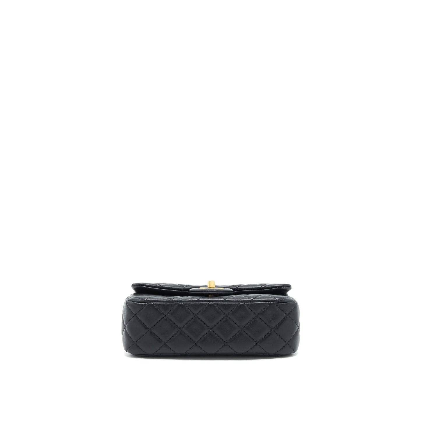 Chanel Pearl Crush Mini Rectangular Flap Bag Lambskin Black