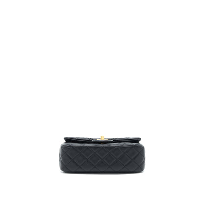 Chanel Pearl Crush Mini Rectangular Flap Bag Lambskin Black