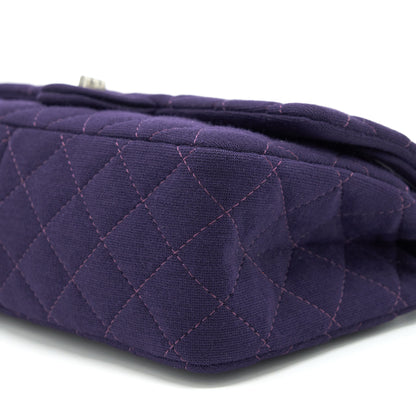 Chanel 2.55 Reissue 226 Double Flap Bag Fabric Purple Ruthenium Sliver Hardware