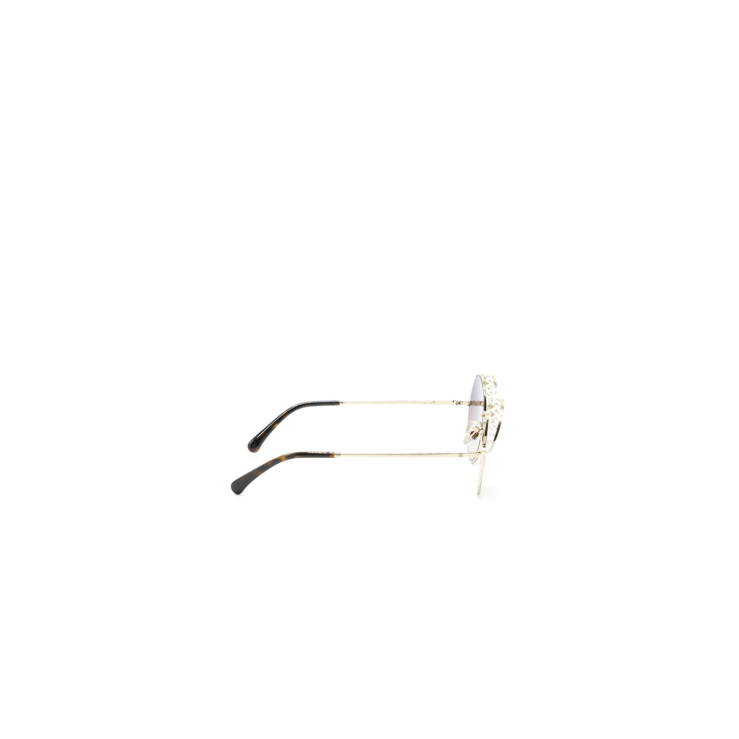 Chanel 4234H Round Sunglasses with Pearl Dark Brown