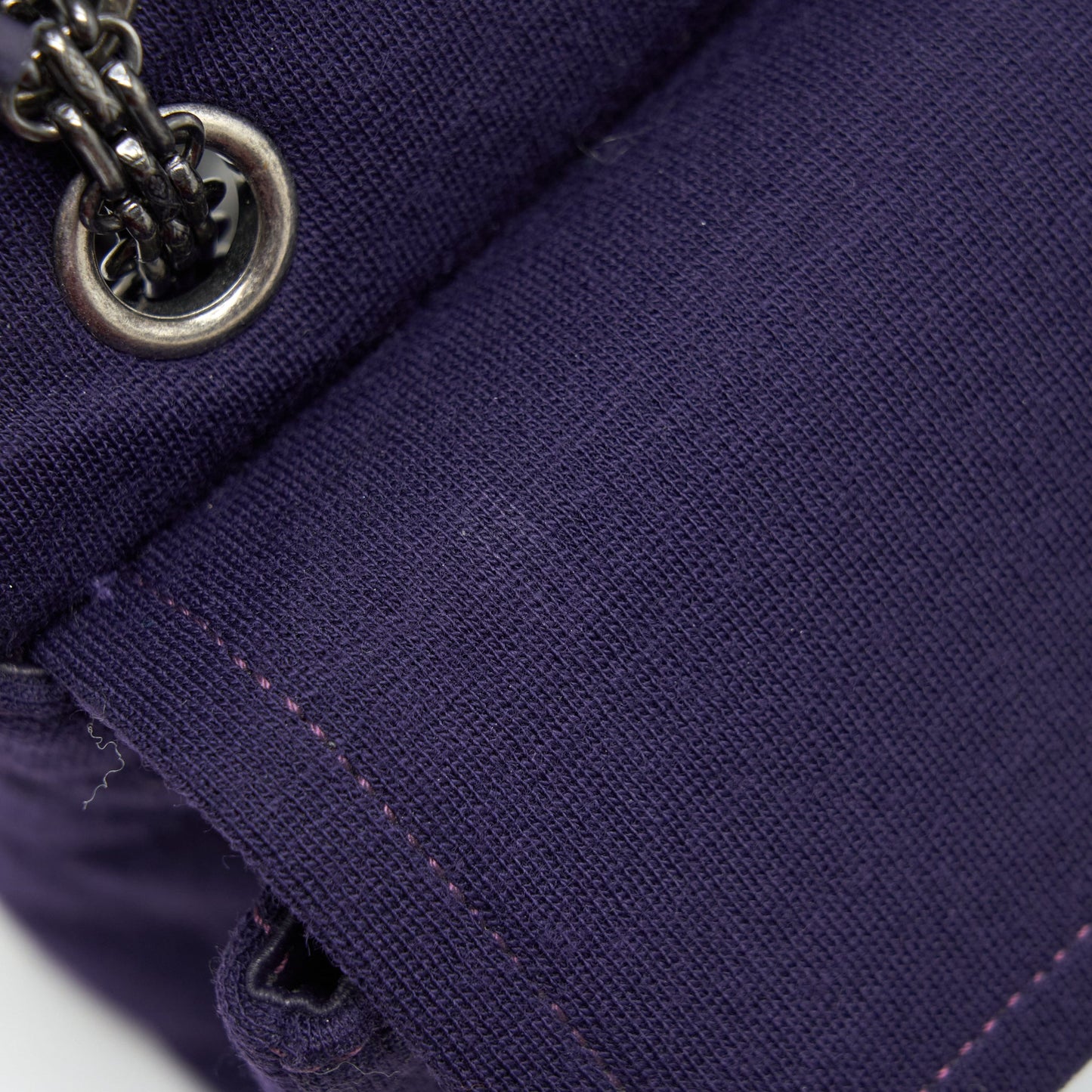 Chanel 2.55 Reissue 226 Double Flap Bag Fabric Purple Ruthenium Sliver Hardware