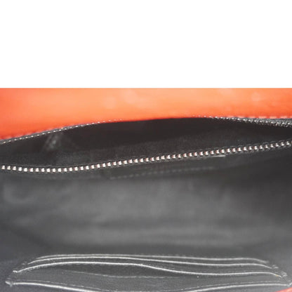 YVES SAINT LAURENT Niki Crinkled Leather Chain Wallet Crossbody Bag Red