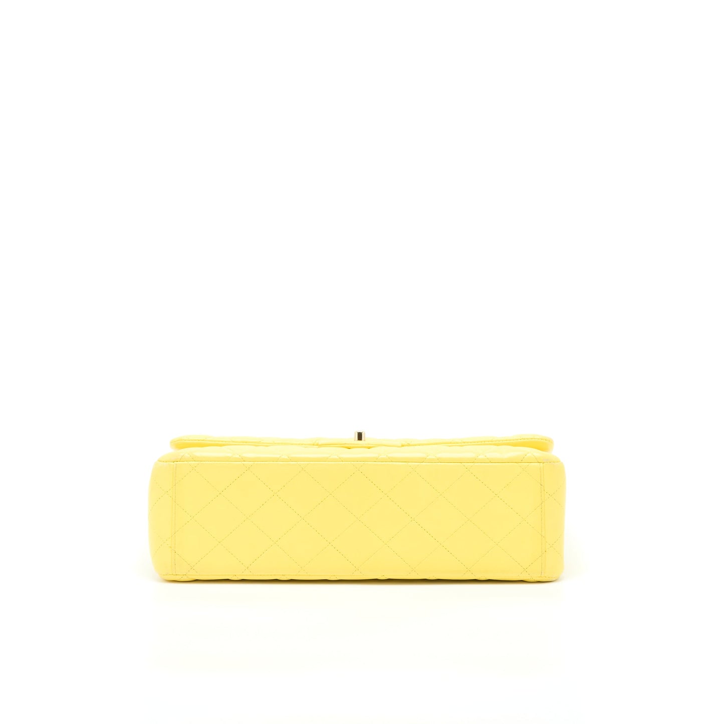 Chanel Maxi Classic Double Flap Bag Lambskin Yellow L