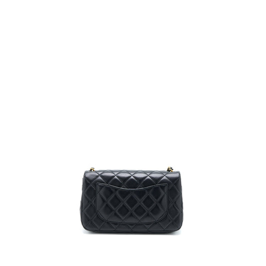 Chanel Pearl Crush Mini Rectangular Flap Bag Lambskin Black
