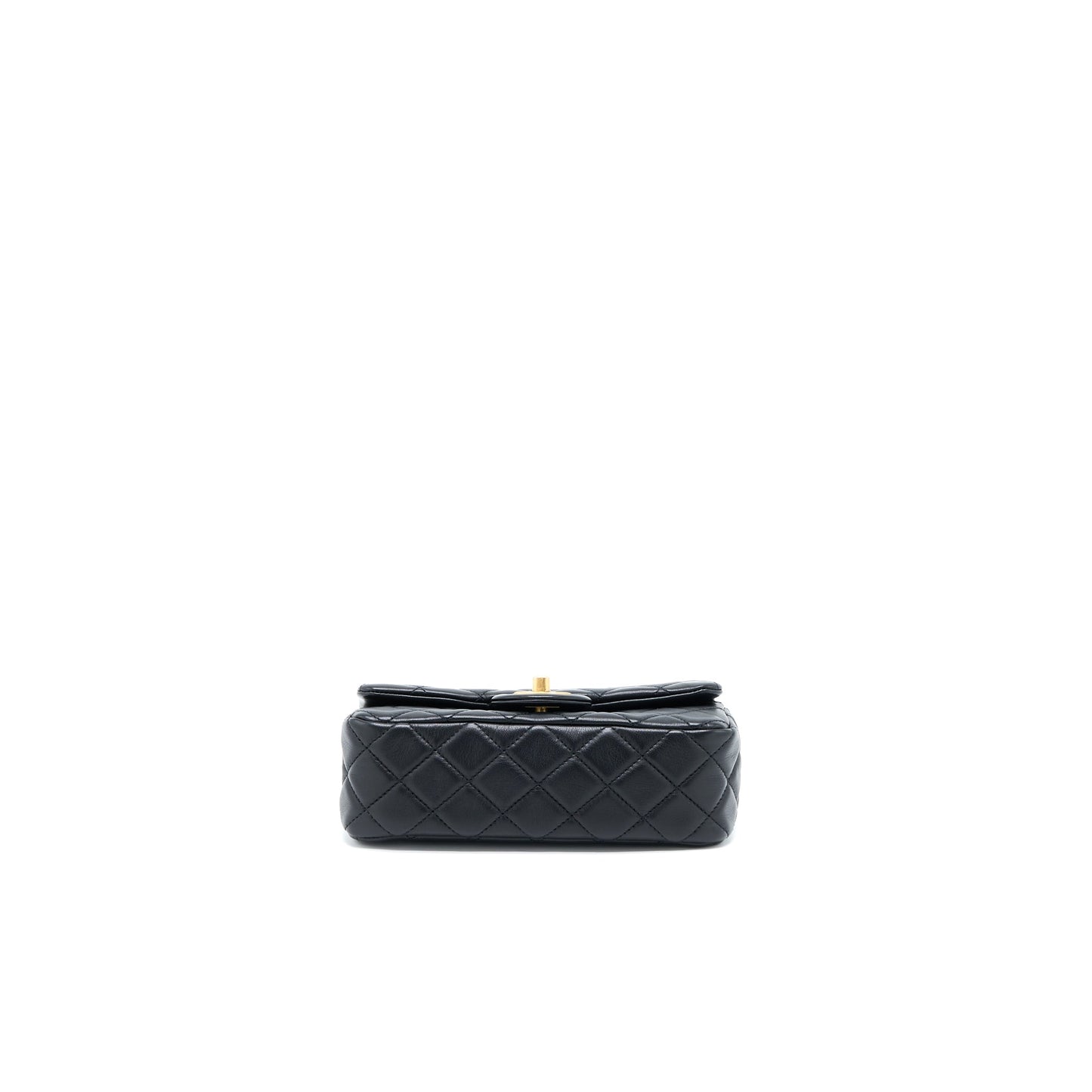 Chanel Pearl Crush Mini Rectangular Flap Bag Lambskin Black