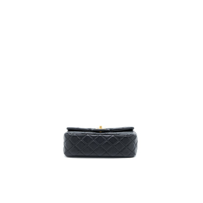 Chanel Pearl Crush Mini Rectangular Flap Bag Lambskin Black
