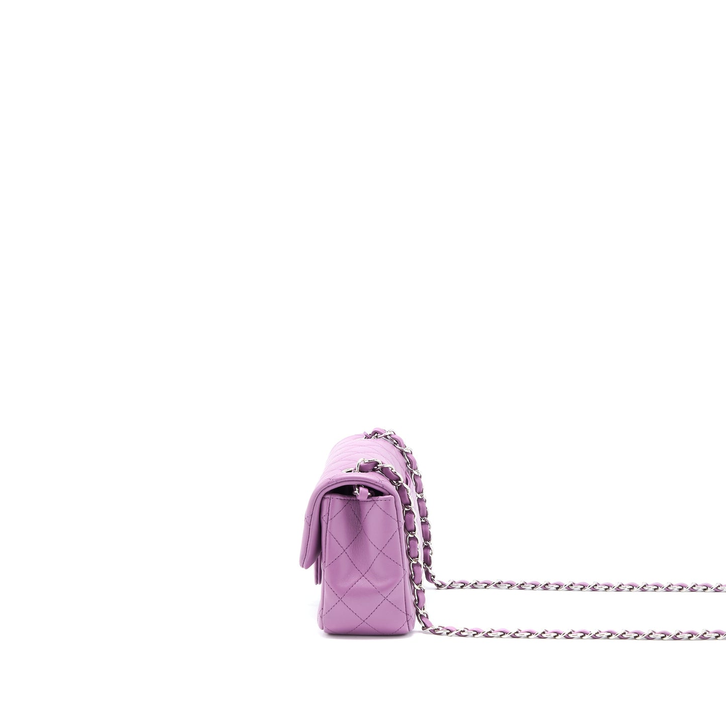 Chanel Mini Rectangular Flap Bag Lambskin Purple