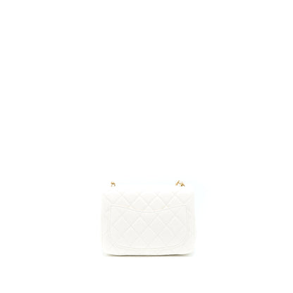 Chanel Pearl Crush Mini Square Flap Bag Lambskin White (Microchip)