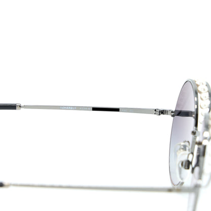 Chanel 4234H Round Sunglasses with Pearl Black