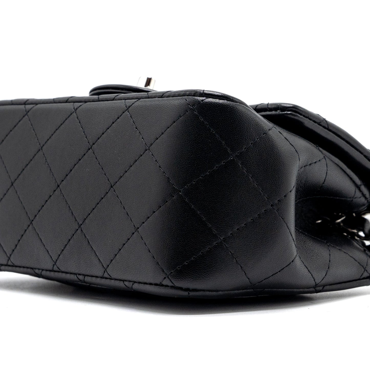 Chanel mini square flap bag lambskin black  (microchip)
