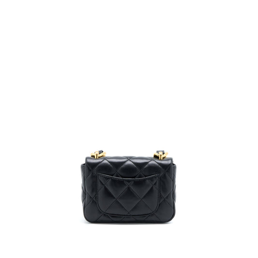 Chanel 22S Giant Chain Flap Shoulder Bag Lambskin Black  (Microchip)