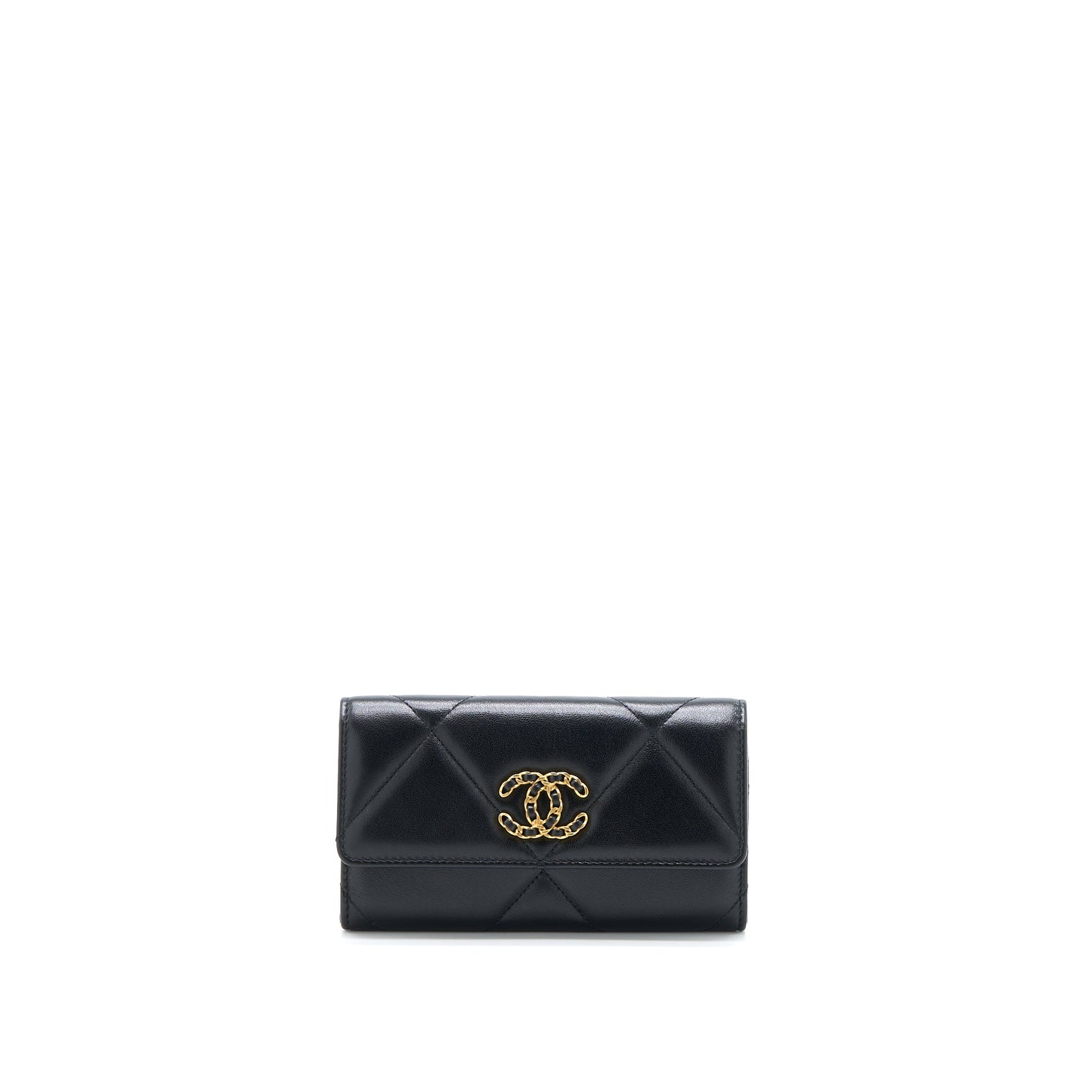 Chanel 19 Flap Wallet Lambskin Black