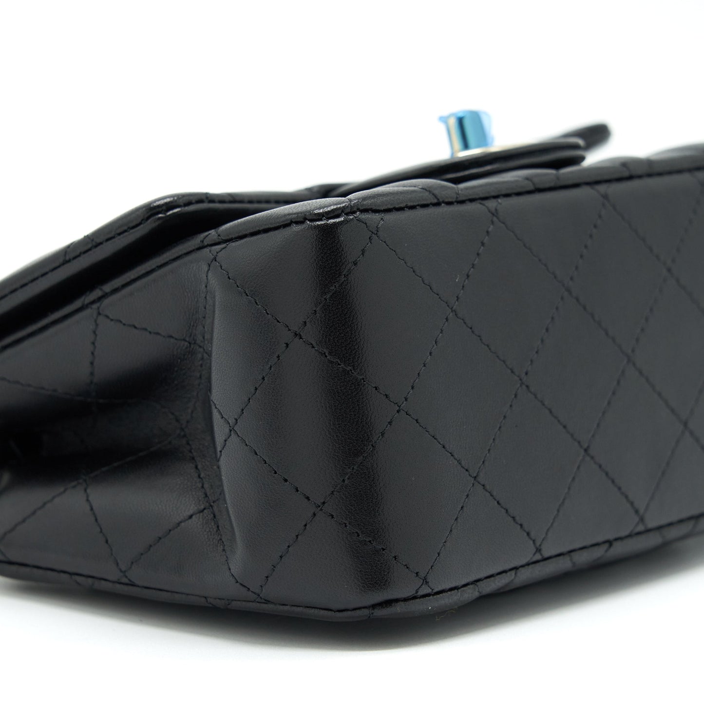 Chanel Mini Square Flap Bag Lambskin Black L