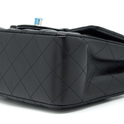Chanel Mini Square Flap Bag Lambskin Black L