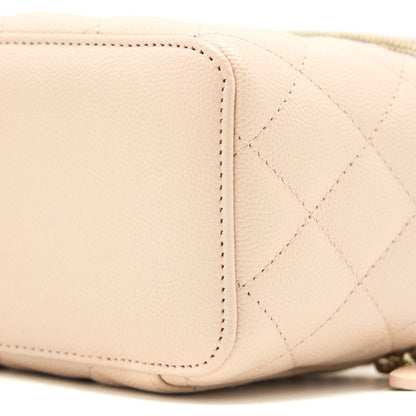 Chanel Long Vanity Case Caviar Light Beige L
