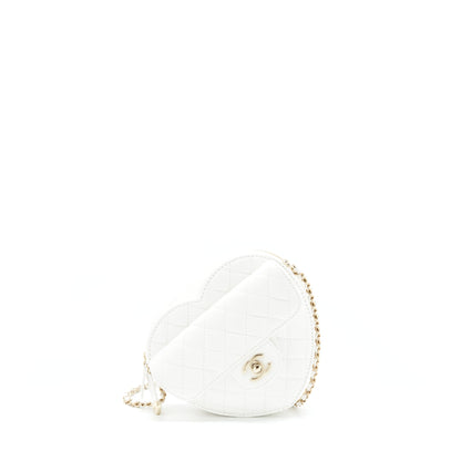 Chanel 22S Heart Bag Lambskin White L