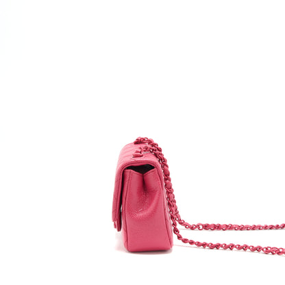 Chanel Mini Square Caviar Pink in Pink Hardware